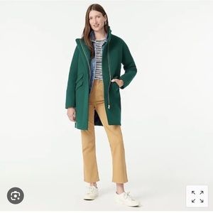 J. Crew Cocoon Coat Italian stadium-cloth wool Heather Forest